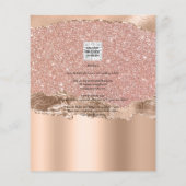Roze Gouden Moderne Glamour Huwelijksuitnodiging Flyer (Achterkant)