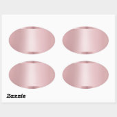 Roze Gouden Moderne Lege Sjabloon Elegant Trendy Ovale Sticker (Vel)