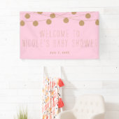 Roze & Gouden Moderne Lichtslingers Chique Feestba Spandoek (Insitu)