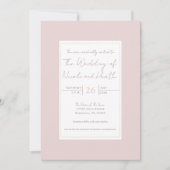 Roze & Gouden Moderne Minimalistische Bruiloft Kaart (Voorkant)