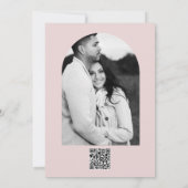 Roze & Gouden Moderne Minimalistische Bruiloft Kaart (Achterkant)