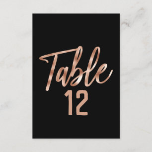 Roze Gouden Moderne Typografie Huwelijk Tafel Numm Kaart