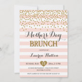 Roze Gouden Moederdag Brunch Elegant Modern Chic Kaart (Voorkant)