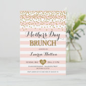 Roze Gouden Moederdag Brunch Elegant Modern Chic Kaart (Staand voorkant)