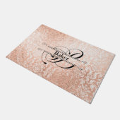 Roze Gouden Monogram B Deurmat (Schuin)