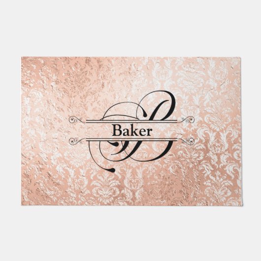 Roze Gouden Monogram B Deurmat (Voorkant)
