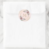 Roze gouden monogram Confetti Bloem Ronde Sticker (Tas)