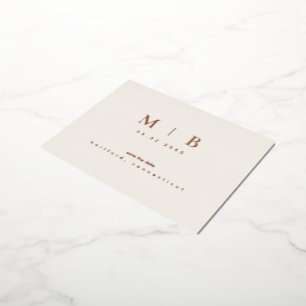Roze Gouden Monogram Huwelijk Save the Date Folie Uitnodiging Briefkaart
