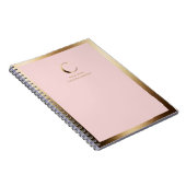 Roze gouden monogram ingelijst notitieboek (Rechterzijde)
