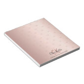 Roze gouden monogram initiaal script notitieblok (Schuin)