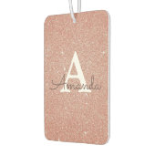 Roze Gouden Monogram Naam Auto Luchtverfrisser (Links)