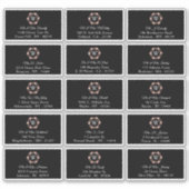 Roze Gouden Monogram Poker Chip Casino Bruiloft Sticker (Voorkant)