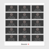 Roze Gouden Monogram Poker Chip Casino Bruiloft Sticker (Vel)