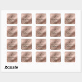 Roze Gouden Monogram Zakelijk Logo Vierkante Sticker (Vel)