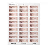 Roze gouden moogram initiaal retouradres etiket (Full Sheet)