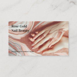 Roze Gouden Mooie Make-up Nagel Visitekaartje