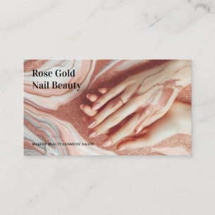 Roze Gouden Mooie Make-up Nagel Visitekaartje