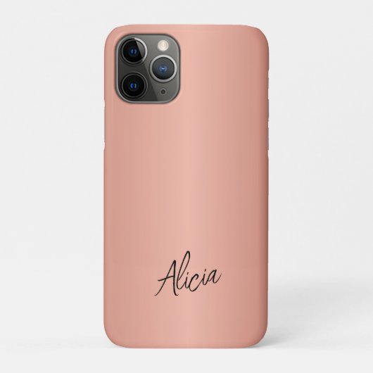 Roze gouden naam handtekening gepersonaliseerd Case-Mate iPhone case (Achterkant)