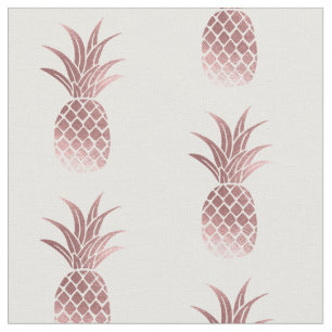 Roze Gouden Nep Folie Ananas Stof