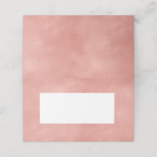 Roze Gouden Nep Folie Moderne Vouw Plaatskaart Plaatskaartje (Buitenkant ongevouwen)