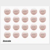 Roze Gouden Nep Glitter Bedankt Sticker (Vel)
