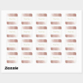 Roze Gouden Nep Glitter Dank Je Vierkante Sticker (Vel)
