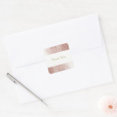 Roze Gouden Nep Glitter Dank Je Vierkante Sticker (Envelop)
