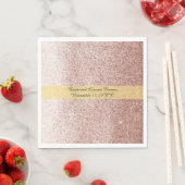 Roze Gouden Nep Glitter Gouden Ring Servetten (Insitu)