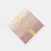 Roze Gouden Nep Glitter Gouden Ring Servetten (Hoek)