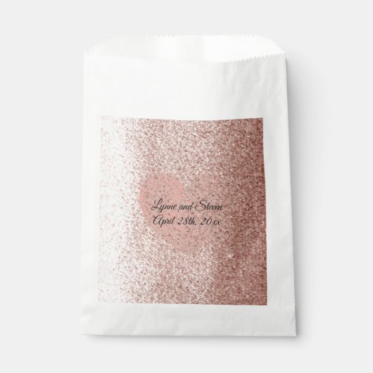 Roze Gouden Nep Glitter Hart Bedankzakje (Voorkant)