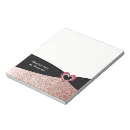 Roze Gouden Nep Glitter Lint Bruidsmeisje Dankjewe Notitieblok