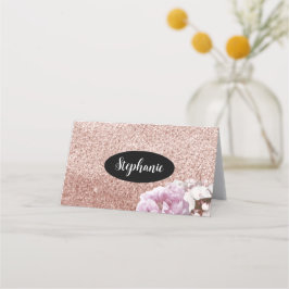 Roze Gouden Nep Glitter Naamhouder Plaatskaart Plaatskaartje