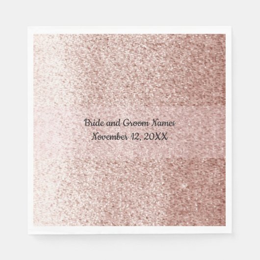 Roze Gouden Nep Glitter Roze Band Servetten (Voorkant)