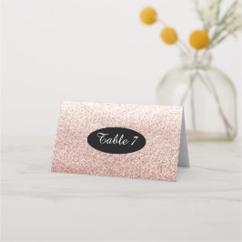 Roze Gouden Nep Glitter Tafel Stoelnummers Plaatskaartje