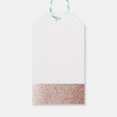 Roze Gouden Nep Glitters Met Hart Cadeaulabel (Achterkant)