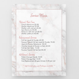 Roze-Gouden Nep Marmeren Prijs Menu Lijst