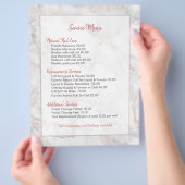 Roze-Gouden Nepmarmeren Prijs Menulijst Flyer (Hand)