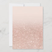 Roze gouden nepschittering roze bruidsdouche kaart (Achterkant)