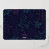 Roze Gouden Noordelijke Licht Vakantie Fotokaart Folie Feestdagenkaart (Achterkant)