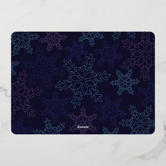 Roze Gouden Noordelijke Licht Vakantie Fotokaart Folie Feestdagenkaart (Achterkant)