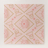 Roze gouden ogen: geometrisch naadloos ontwerp legpuzzel (Horizontaal)
