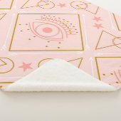 Roze gouden ogen: geometrisch naadloos ontwerp sherpa deken (3/4)