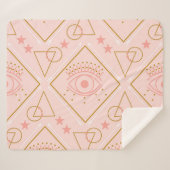 Roze gouden ogen: geometrisch naadloos ontwerp sherpa deken (Voorkant (horizontaal))