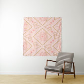 Roze gouden ogen: geometrisch naadloos ontwerp wandkleed (In Situ (horizontaal))