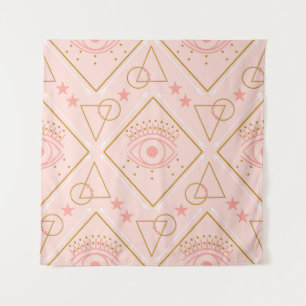 Roze gouden ogen: geometrisch naadloos ontwerp wandkleed