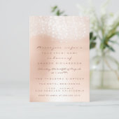 Roze Gouden Ombre Glitter Formele Uitnodiging Spar (Staand voorkant)