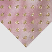 Roze Gouden Ombre Glitter Harten Tissuepapier (Detail)