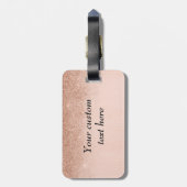 Roze Gouden Ombre Glitter Monogram Bagage Bagagelabel (Achterkant verticaal)