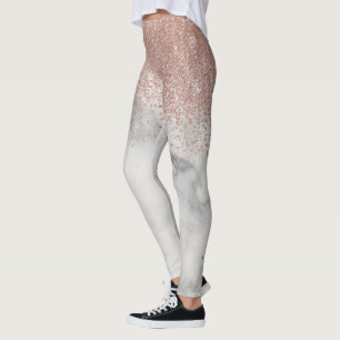 Roze Gouden Ombre Glitter Vervagende Marmer trendy Leggings
