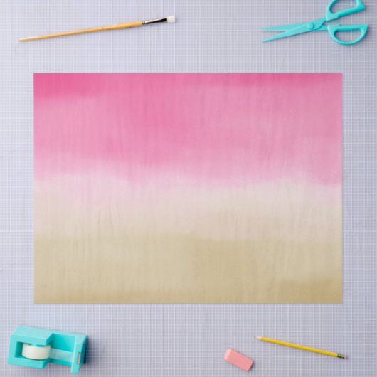 Roze Gouden Ombre Waterverf Verjaardag Tissuepapier (Craft)